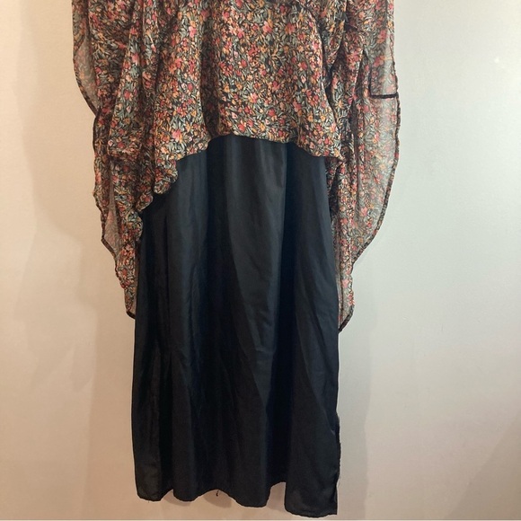 BB Dakota by Steve Madden Sz  L Ditsy Tiered Ruffled Neck Sleeve Midi Dress NEW - Picture 10 of 16